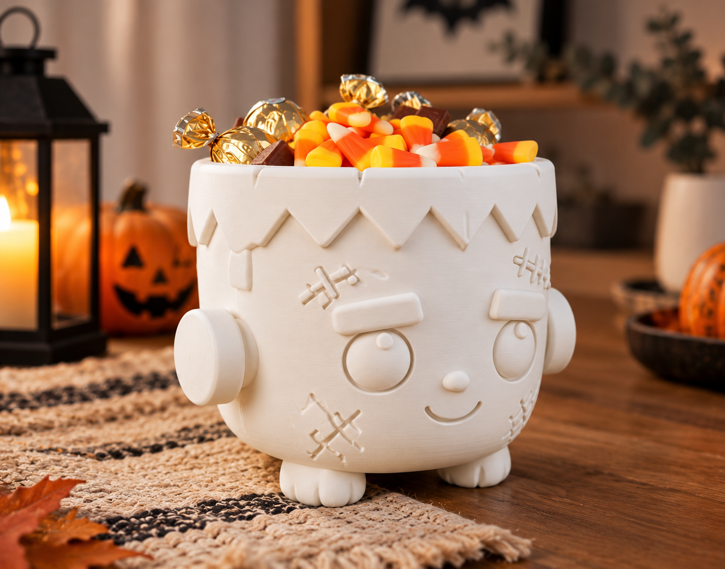 Bowl Decorativo- Frankie Dulcero Halloween 18 cm Blanco-2