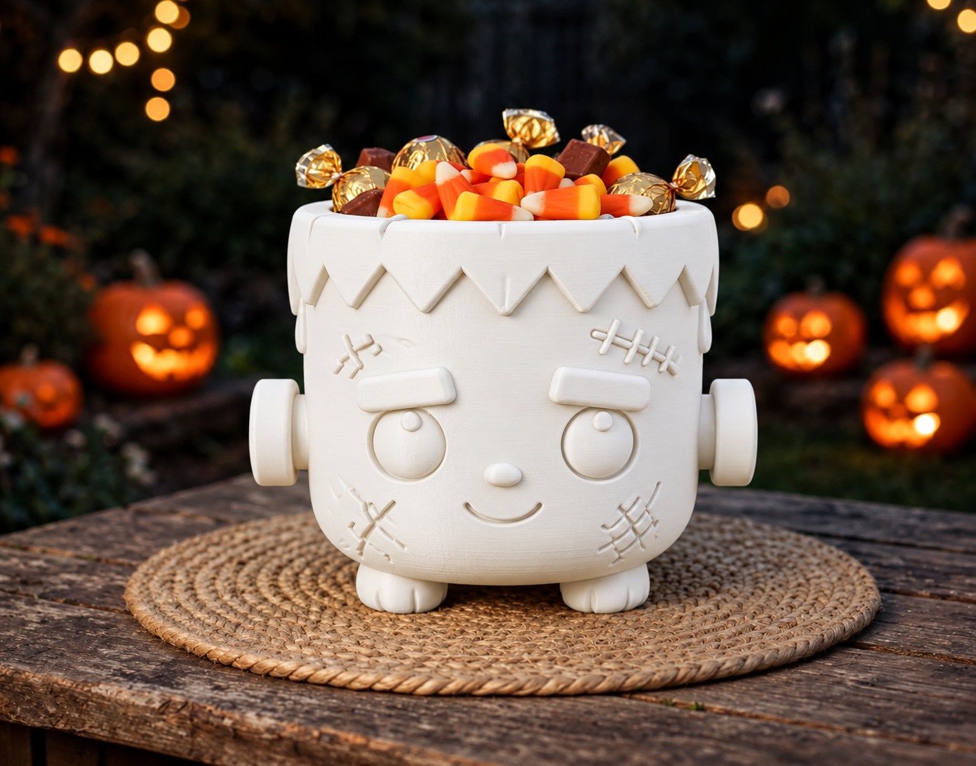 Bowl Decorativo- Frankie Dulcero Halloween 18 cm Blanco-4