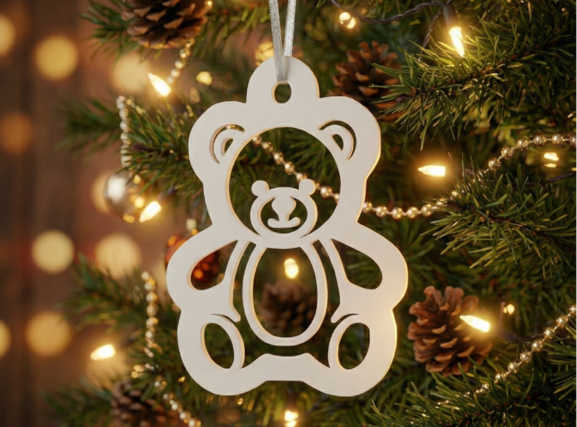 Adorno Decoración navideña de oso de peluche-0