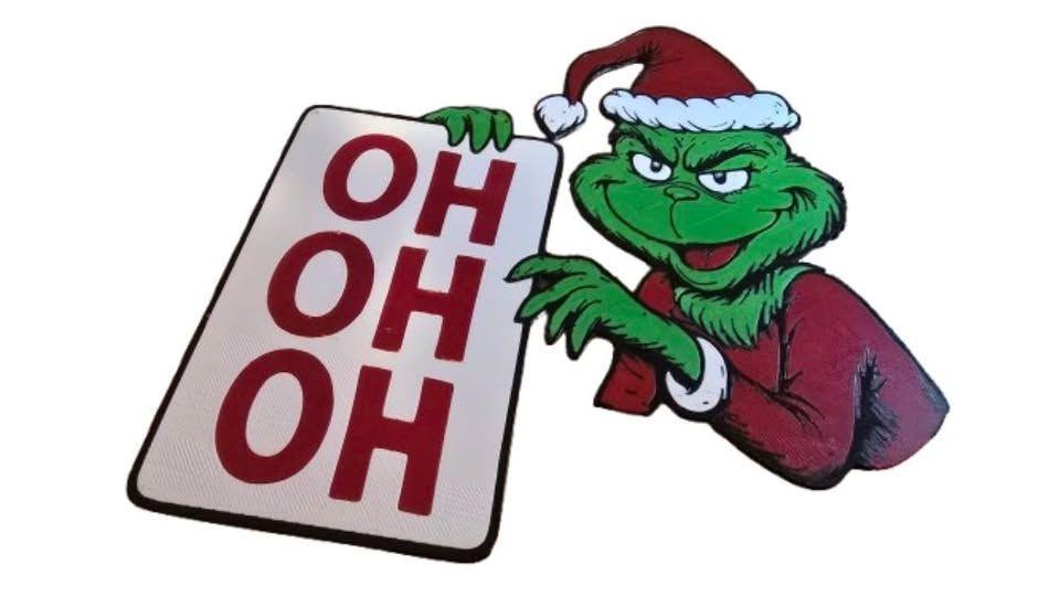Decoración - Imagen de Grinch HO HO HO-2