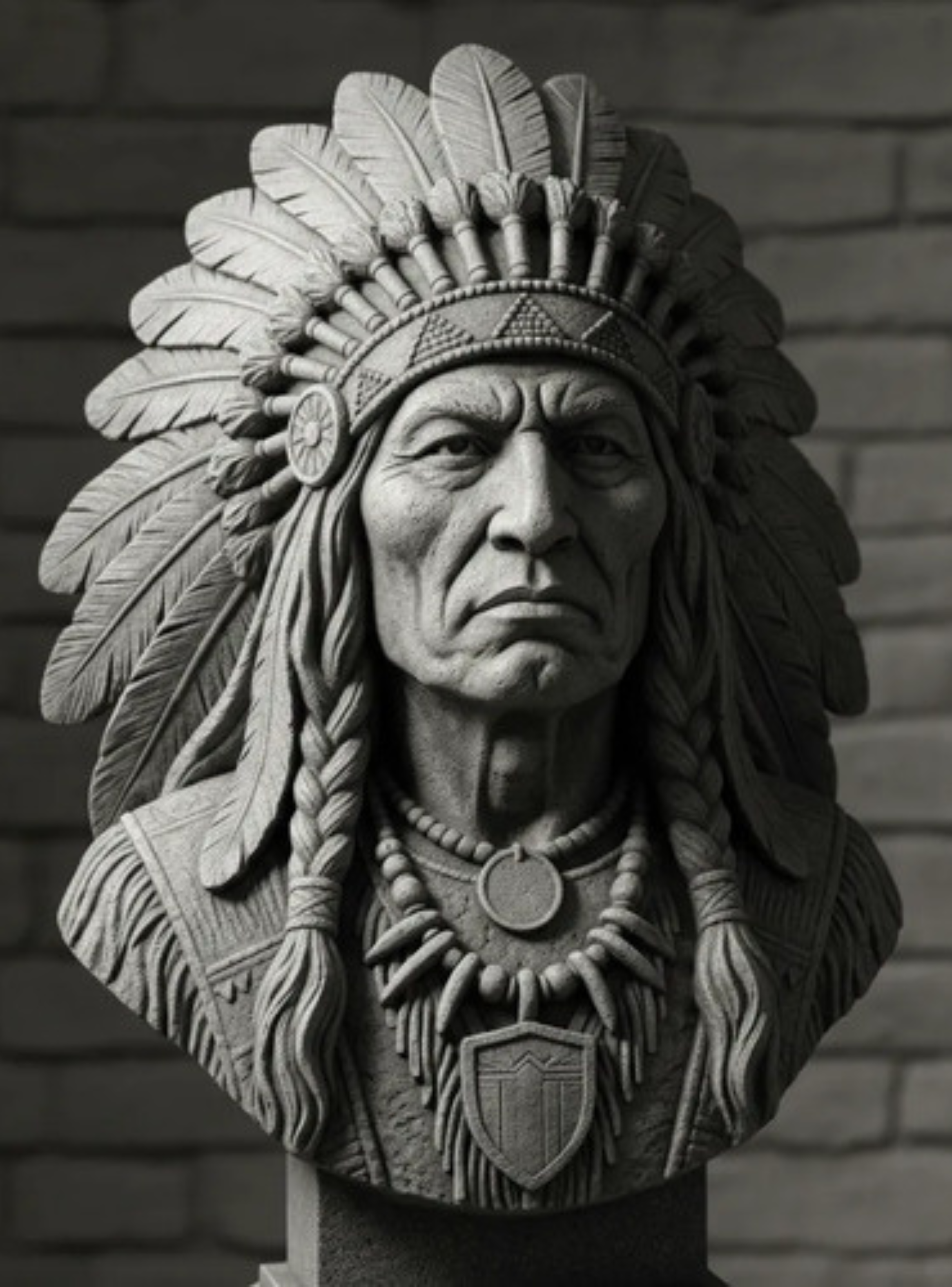 Escultura Elegante Prints Patro - Busto Jefe Indio -1