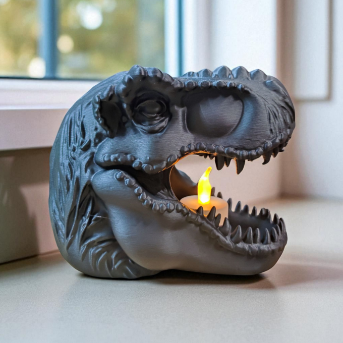 Portavelas LED Tiranosaurio Rex-2