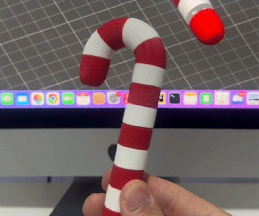 Adornos navidad - Bastón de caramelo articulado-3