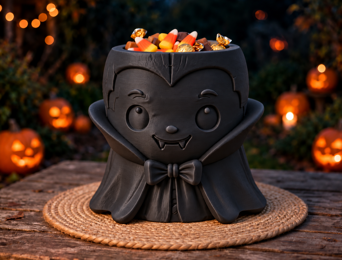 Bowl Decorativo- Drácula Dulcero Halloween 15 cm Negro -3