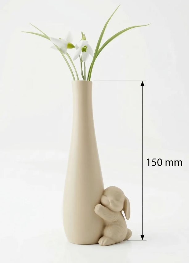 Jarrón de Pascua con conejo abrazando-3