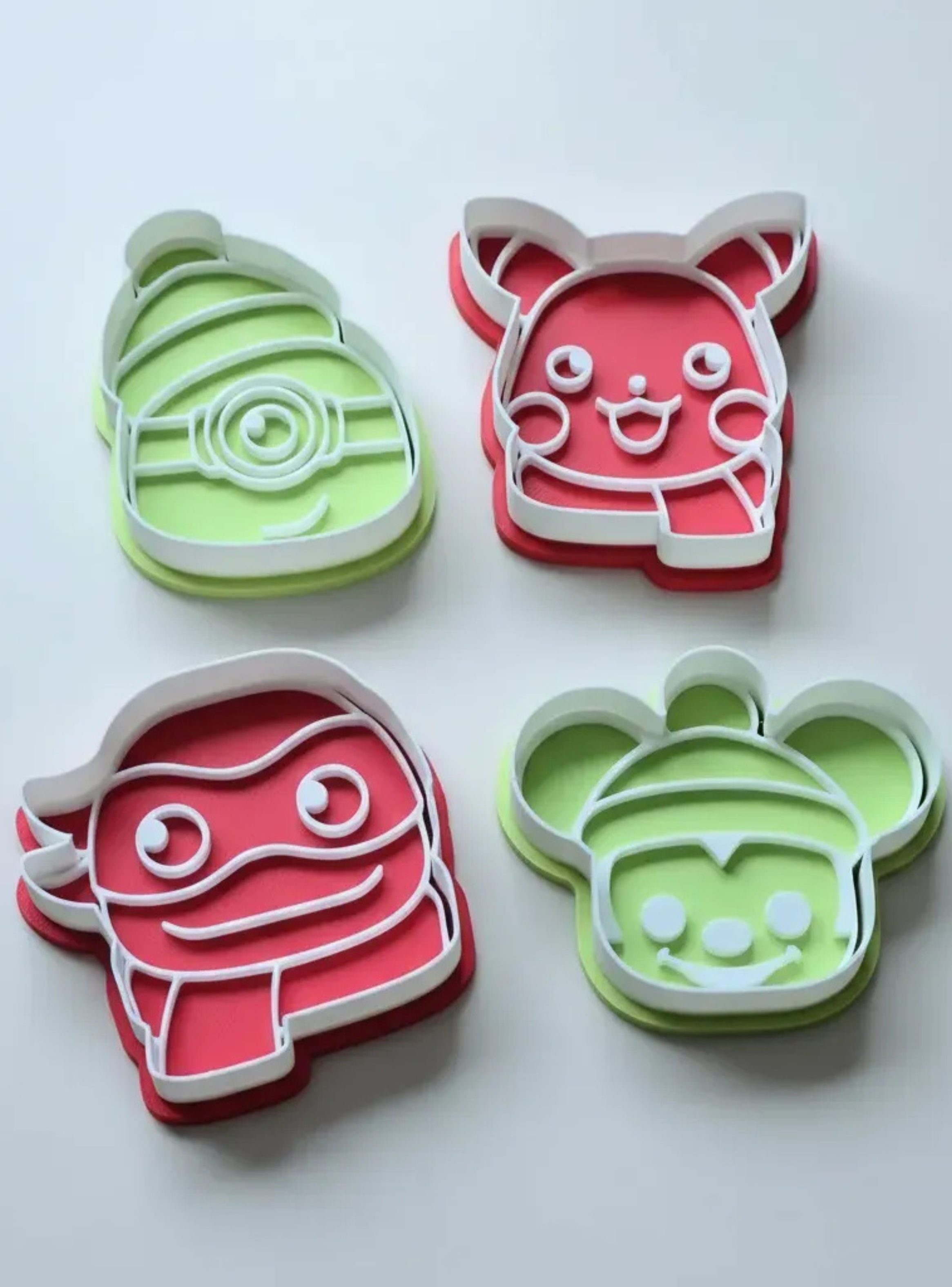 Pack 4 Cortadores de Galletas - Navidad Rojo y Verde-0