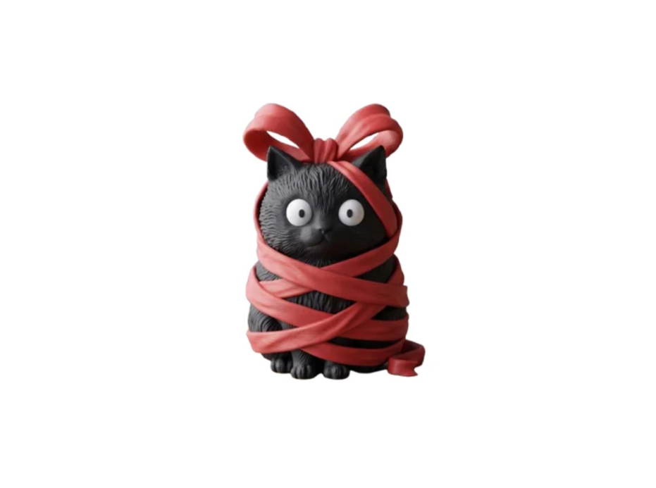 Figura Decorativa- Gato Travieso Atado-0