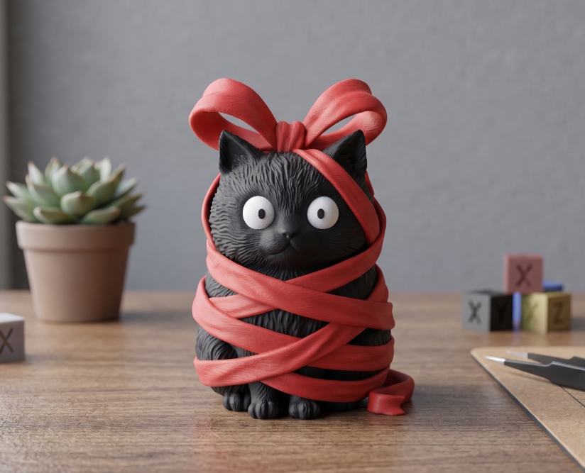 Figura Decorativa- Gato Travieso Atado-2