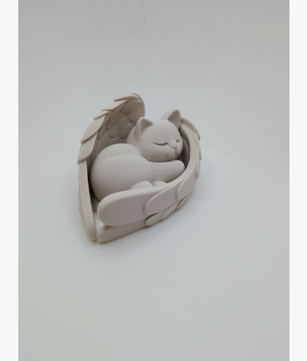 Escultura Decorativa- Gato durmiendo en Alas -3