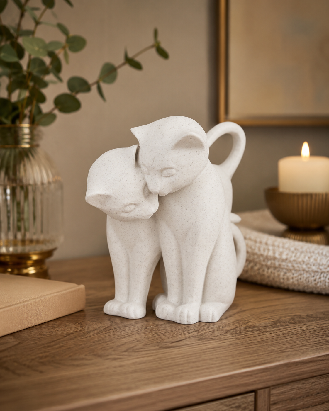 Escultura Elegante Prints Patro - Estilo Dos Gatitos Adorables Blanco-1