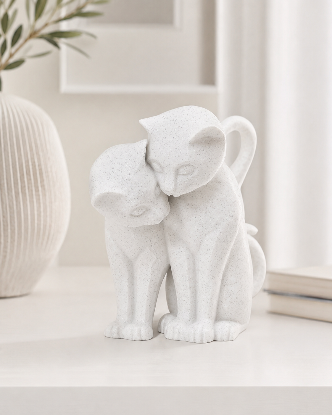 Escultura Elegante Prints Patro - Estilo Dos Gatitos Adorables Blanco-2