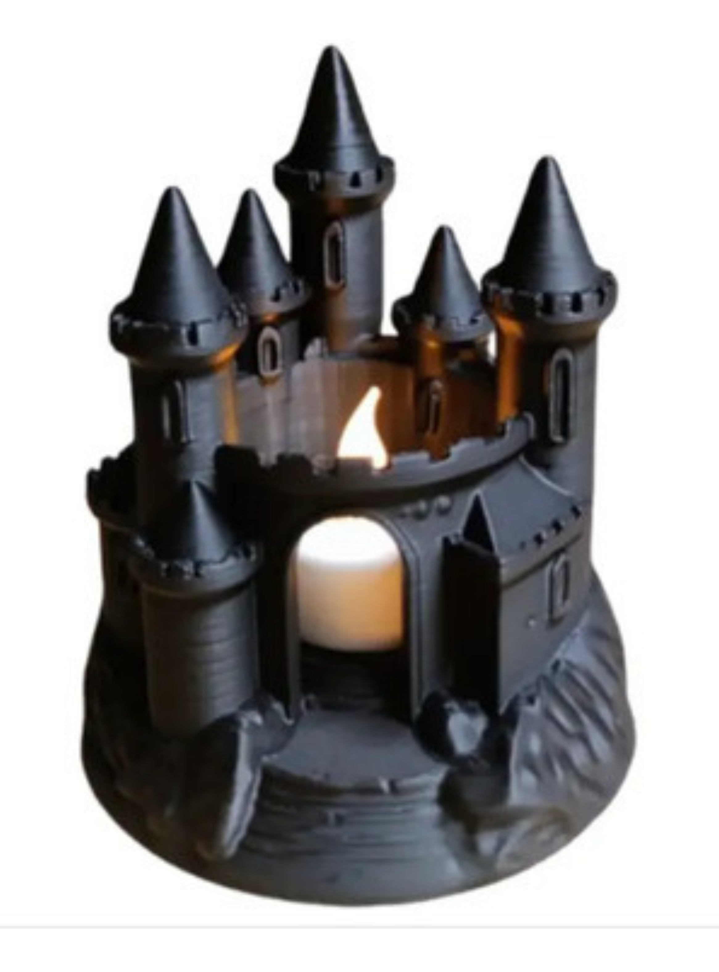 Portavelas Led- Castillo Negro-0