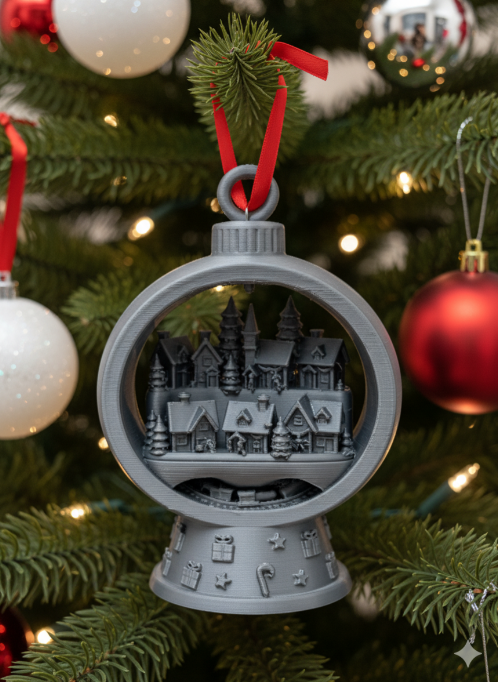 Adorno para el Árbol de Navidad- Pueblo Nevado-1