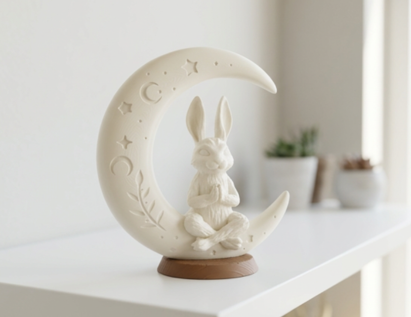Escultura Decorativa- Conejo Lunar-1