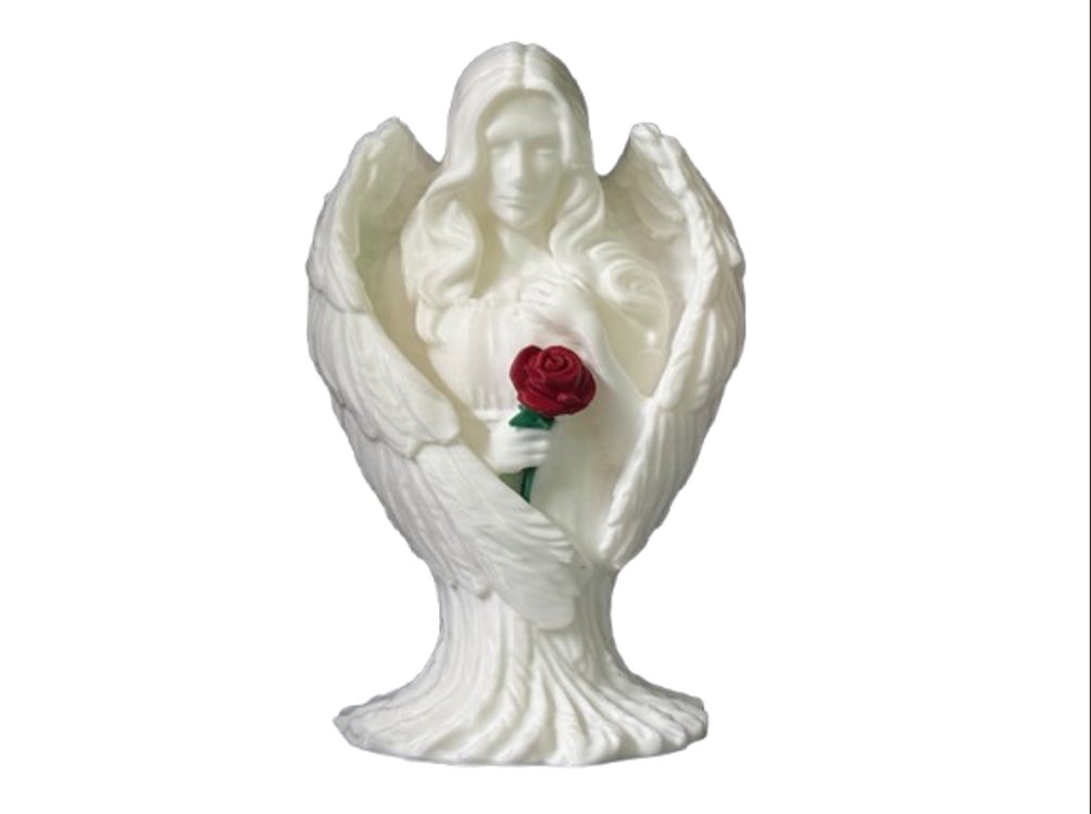 Figura Decoración- Ángel de Escultura con Rosa-0