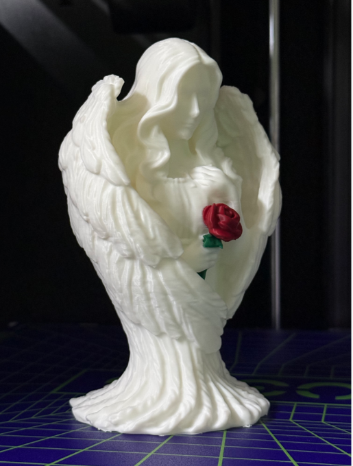 Figura Decoración- Ángel de Escultura con Rosa-1