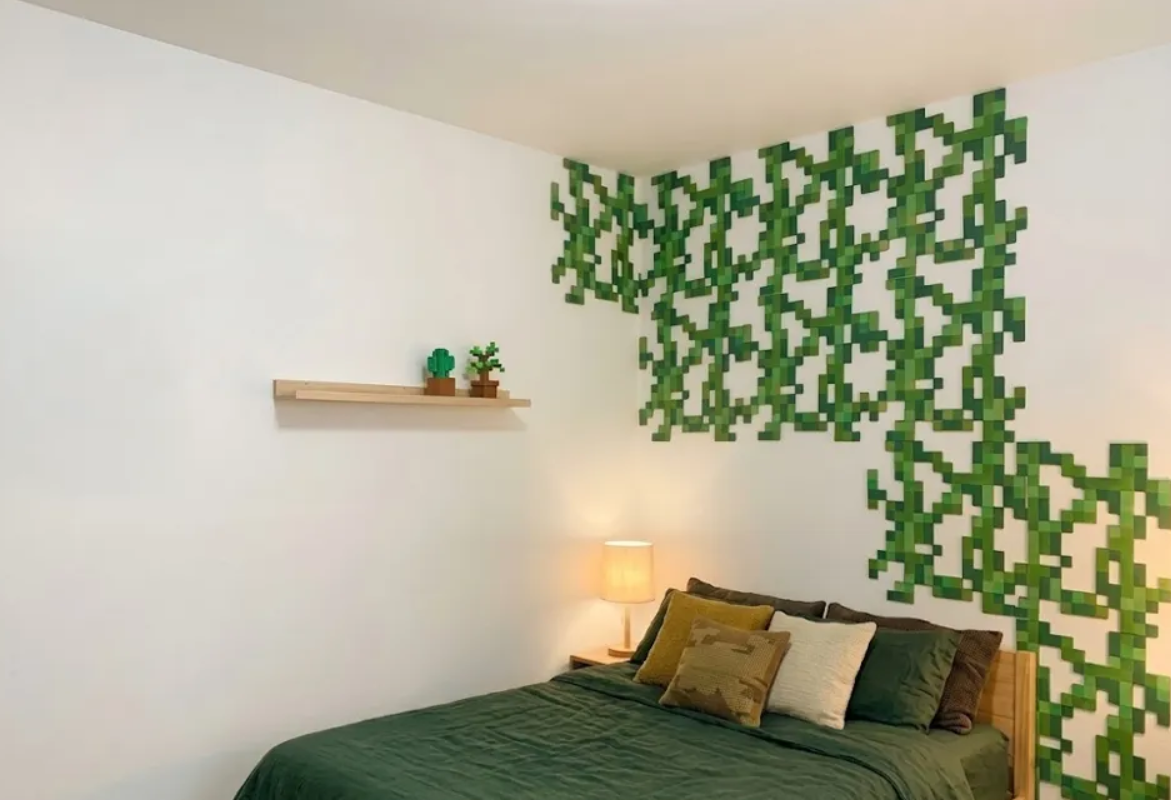 Decoración Mural Enredaderas arte mural pixelado-3