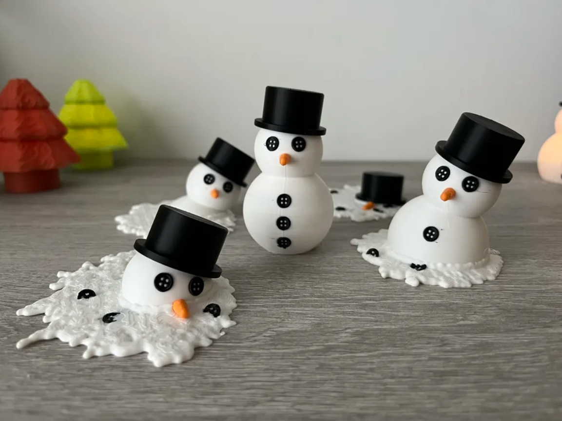 Adorno navidad - Muñeco de nieve derritiéndose (5 un)-2