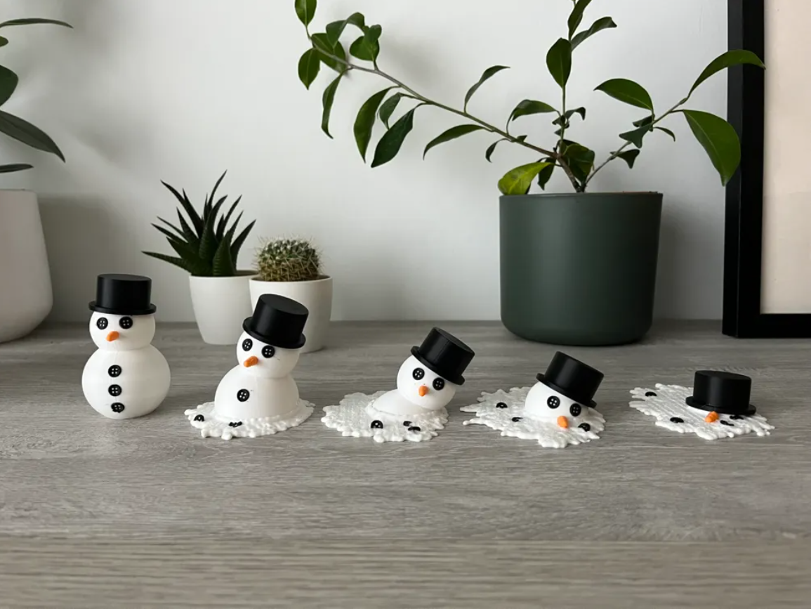 Adorno navidad - Muñeco de nieve derritiéndose (5 un)-3