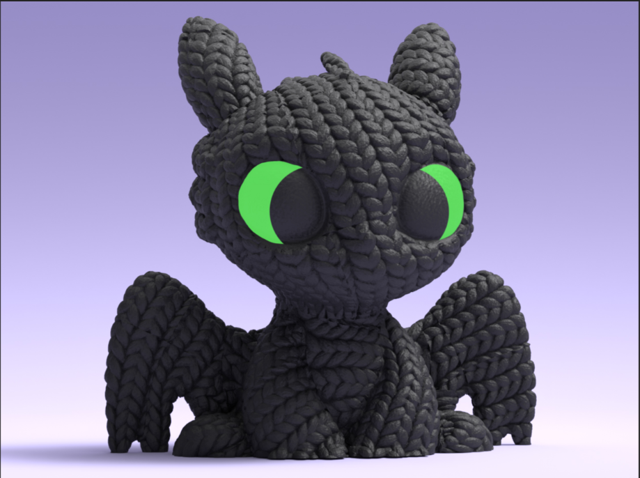 Figura - Furia Nocturna Tejida 3D-3