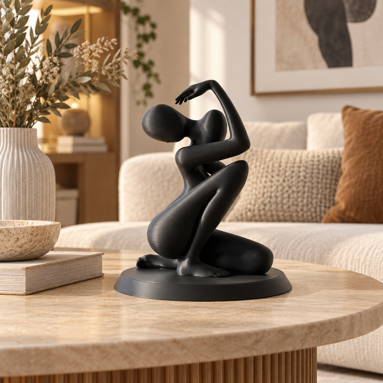 Escultura Elegante Prints Patro - Figura Abstracta Elegante Negro-2