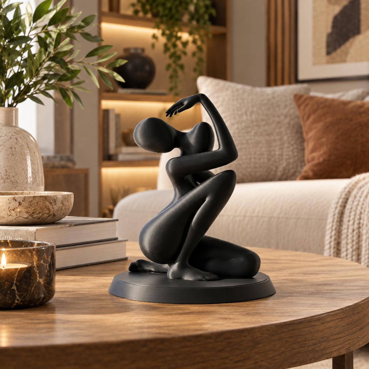 Escultura Elegante Prints Patro - Figura Abstracta Elegante Negro-4