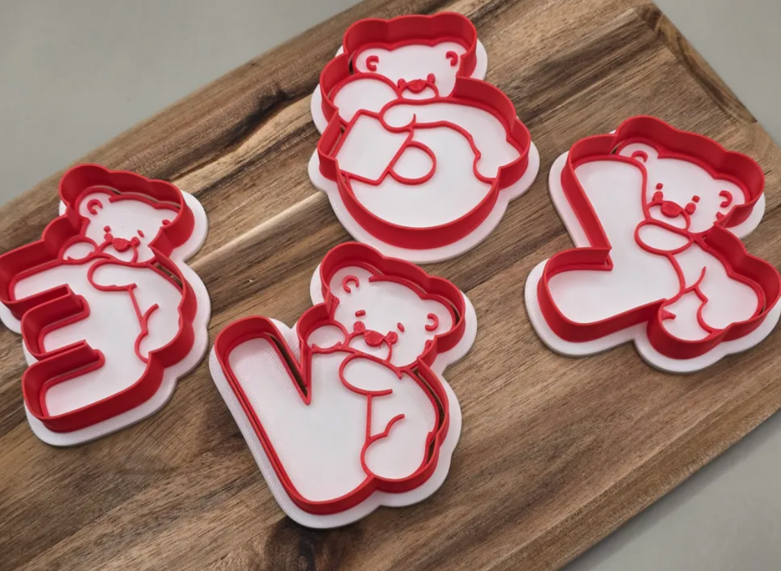  Cortador y estampador de galletas - Oso LOVE (pack 4 un)-2