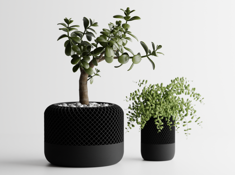 Figura decorativa Maceta de plantas NEGRA-4
