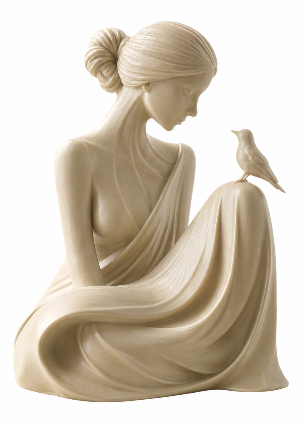 Escultura Elegante Prints Patro - Dama Susurradora de Pájaros-0
