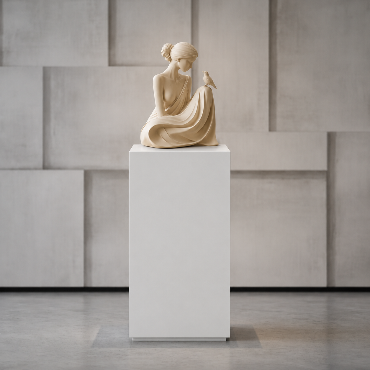 Escultura Elegante Prints Patro - Dama Susurradora de Pájaros-3