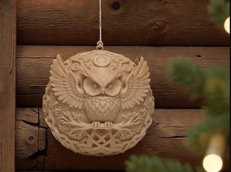 Adorno navidad para árbol - Búho Lunar-3