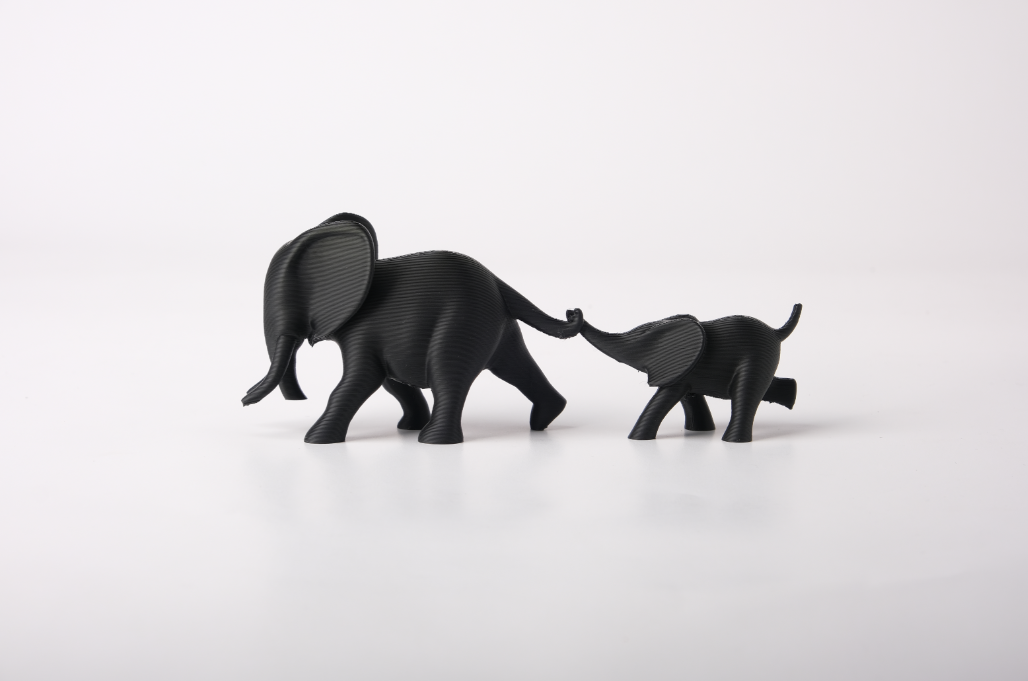 Escultura Minimalista- Dúo de Elefantes-0