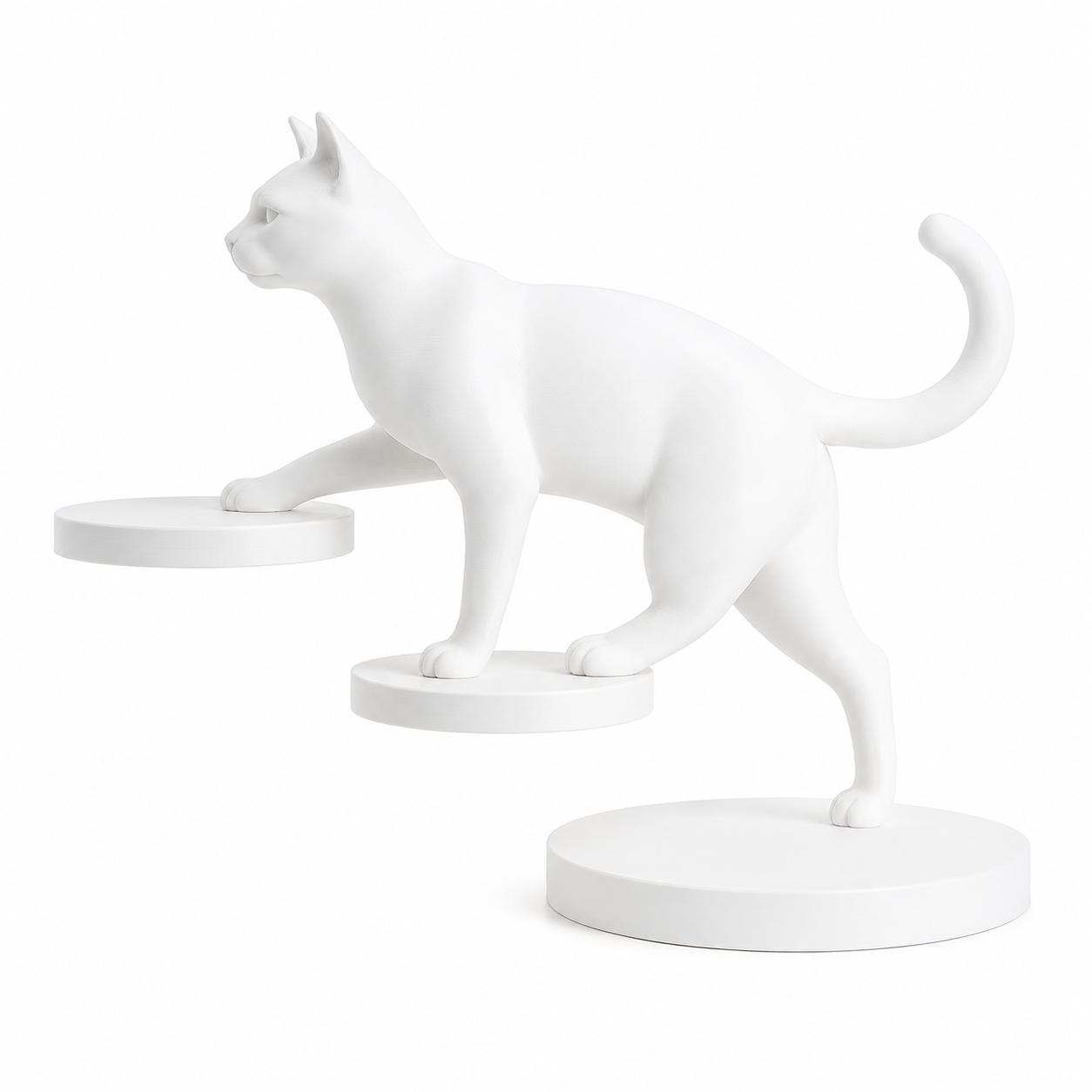Estatua De Gato Equilibrado-0