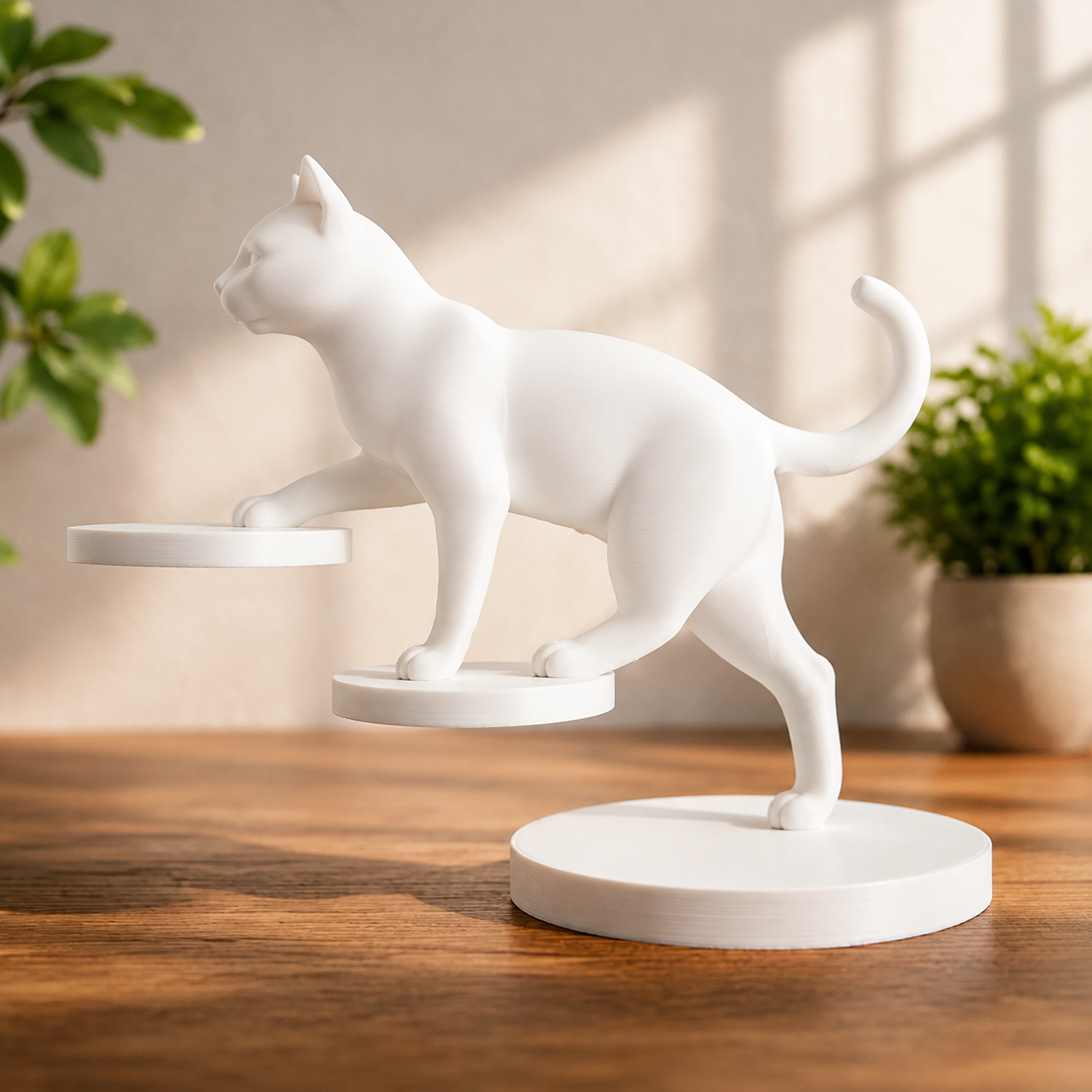 Estatua De Gato Equilibrado-1