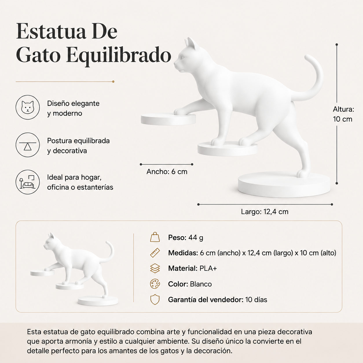 Estatua De Gato Equilibrado-2