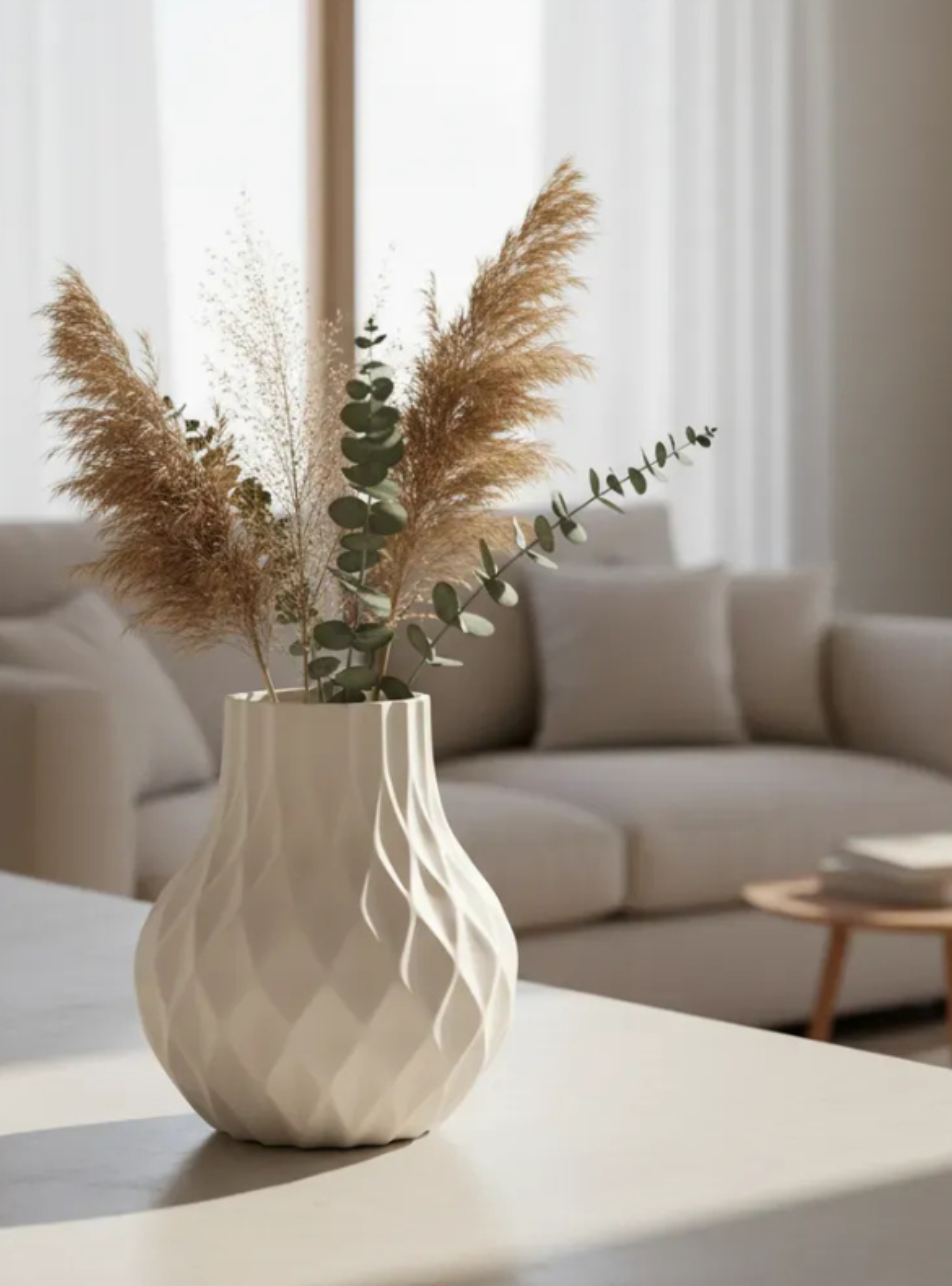 Decoración Elegante Prints Patro - Florero Flor Diamante Blanco-2