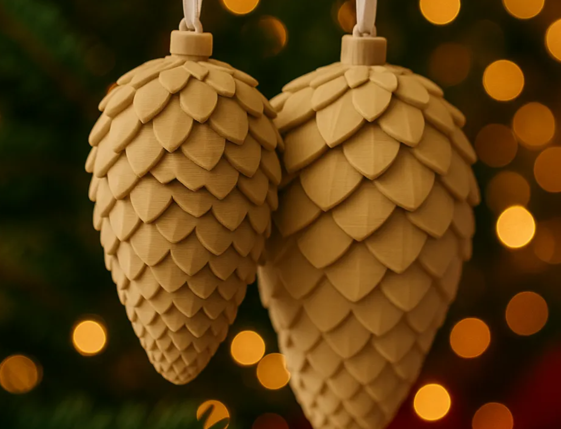 Adornos - Piñas para árbol navidad (PACK 2 UN)-3