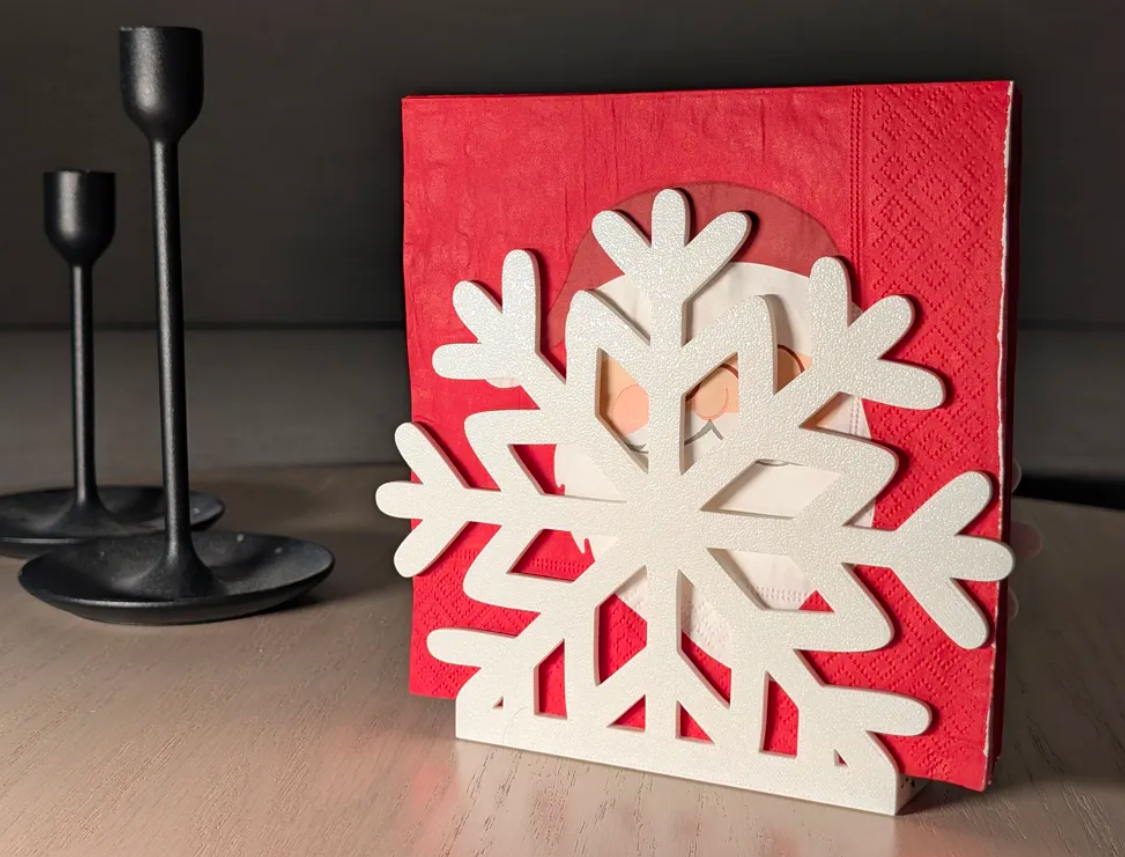 Servilletero Navideño - Copo de Nieve-2