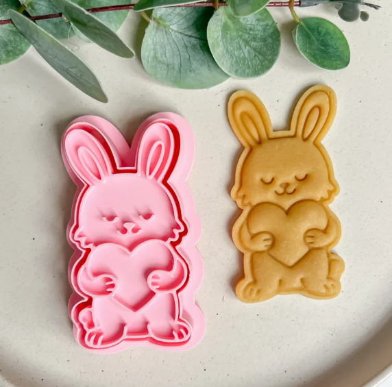 Cortador de galletas de conejo con corazón -2