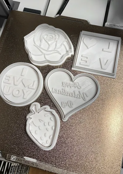 Cortadores y sellos de galletas - San Valentín (pack 5 un)-2