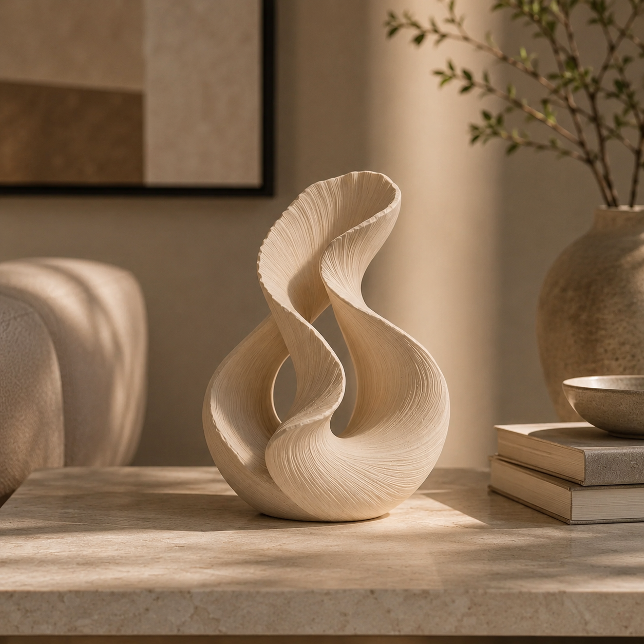 Escultura Elegante Prints Patro - Estilo Doble Flujo Beige-1