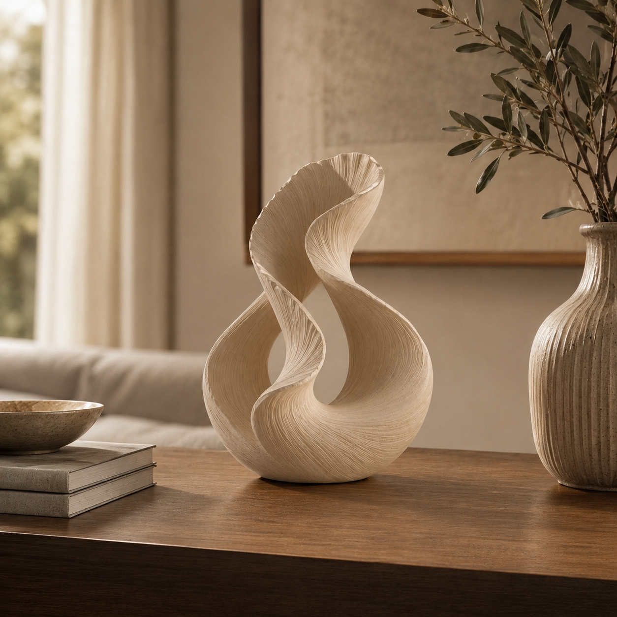 Escultura Elegante Prints Patro - Estilo Doble Flujo Beige-4