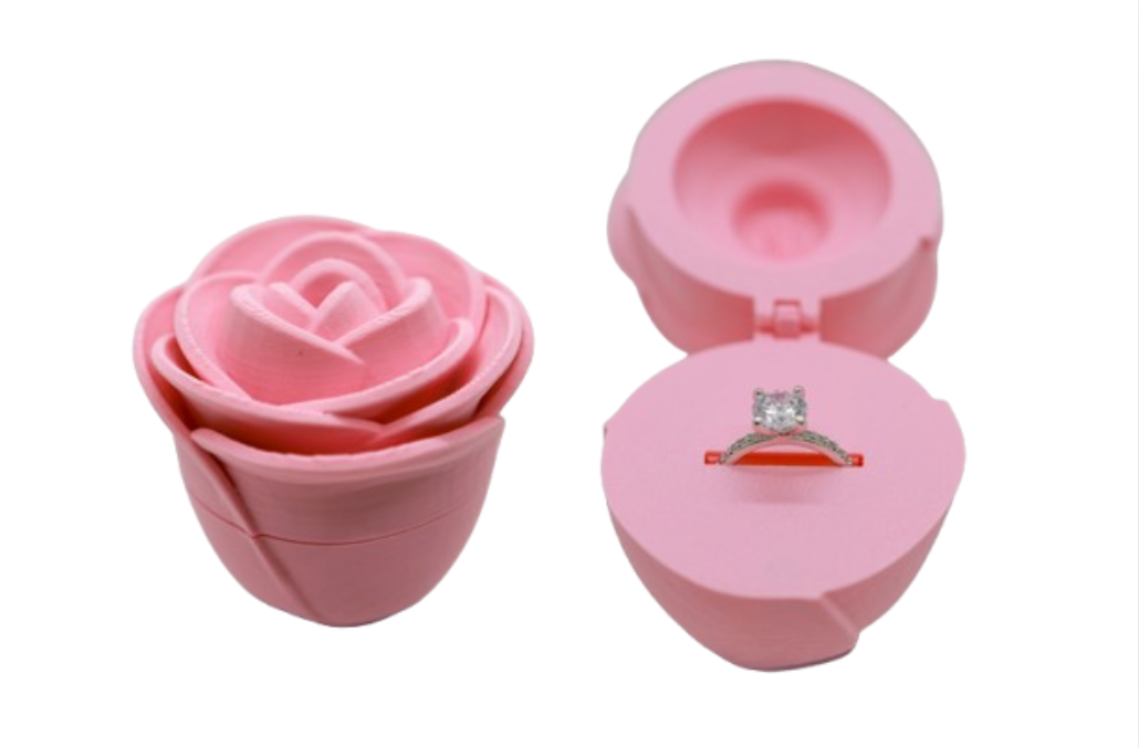 Caja de Anillo de Rosa para San Valentín-0