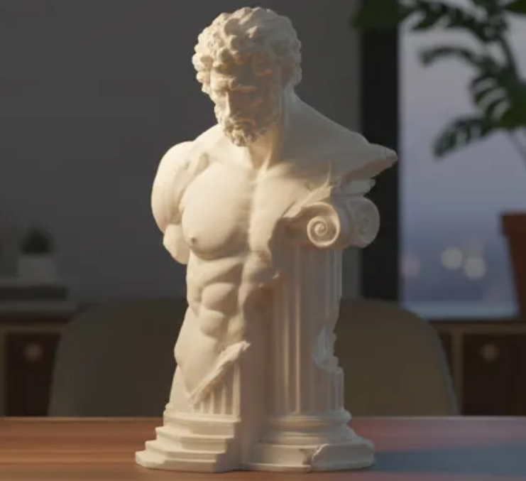 Escultura Decorativa Prints Patro- Busto de Héroe Griego-4