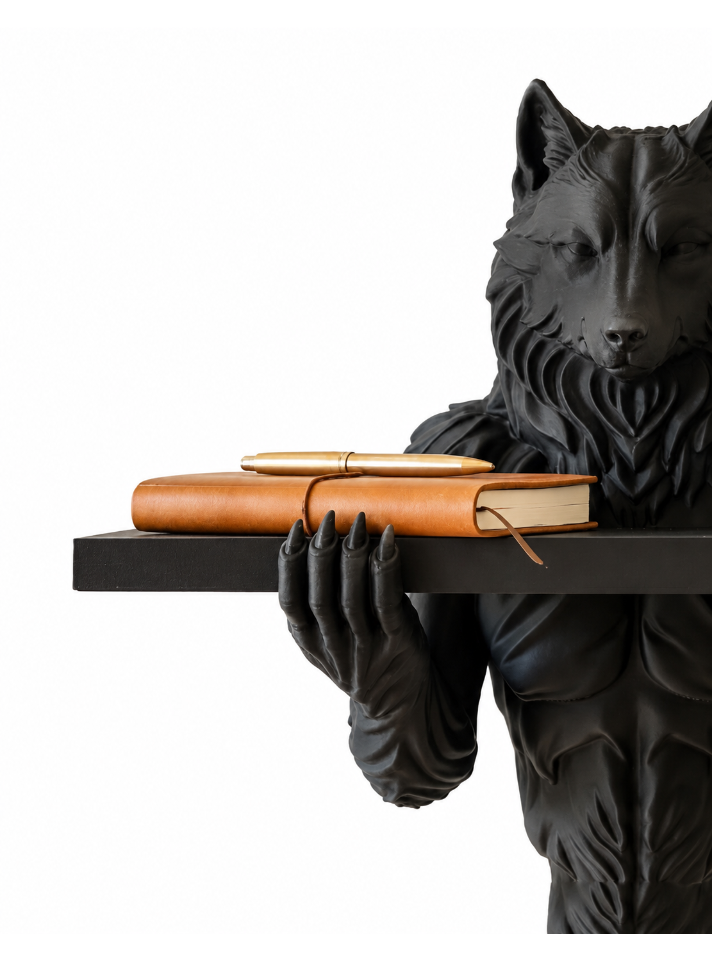 Figura decorativa de Lobo Negro-0