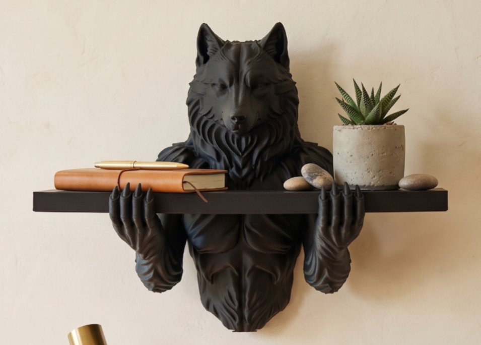 Figura decorativa de Lobo Negro-3