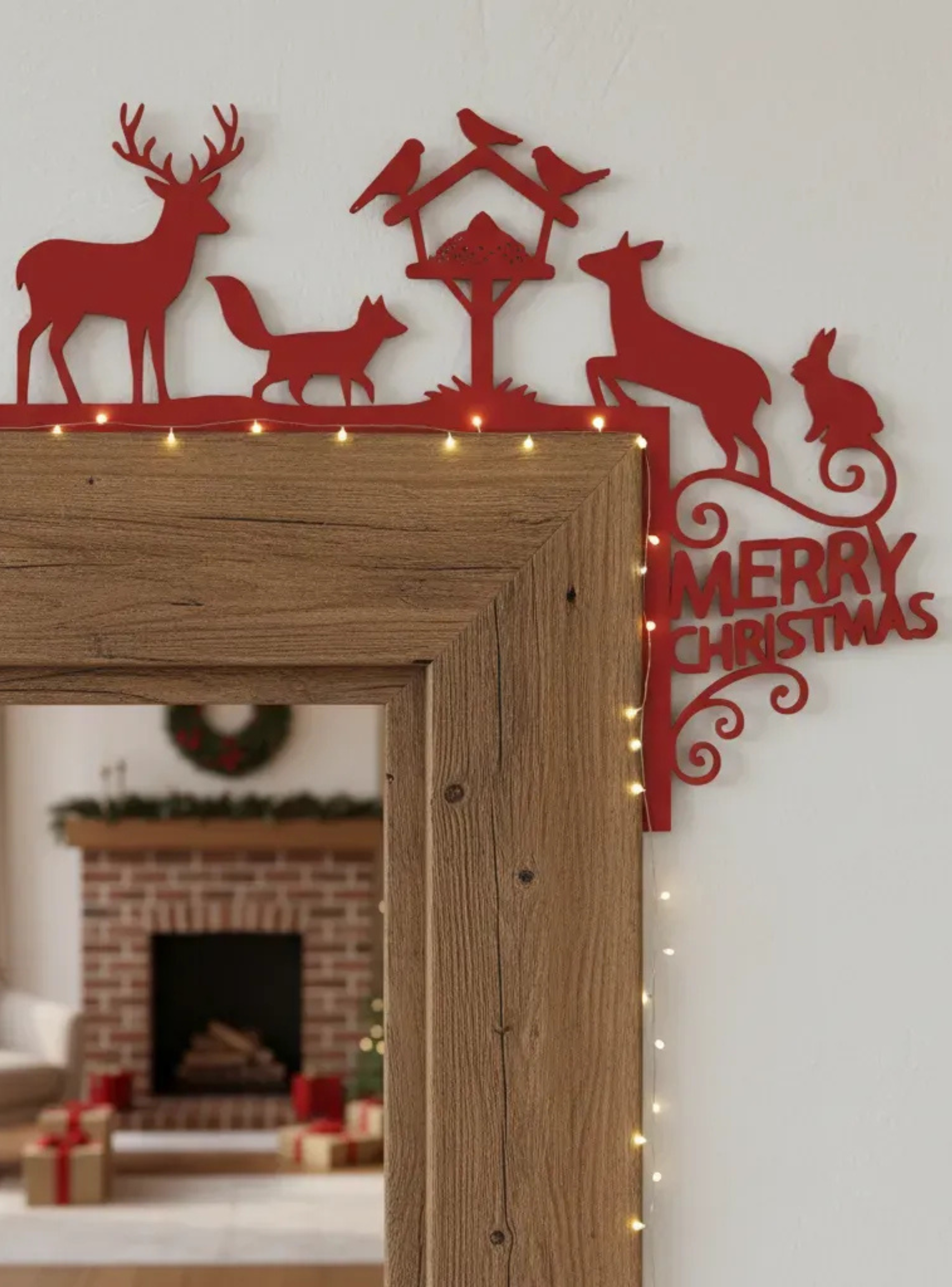 Decoración de Marco de Puerta Navideña Renos navideños-4