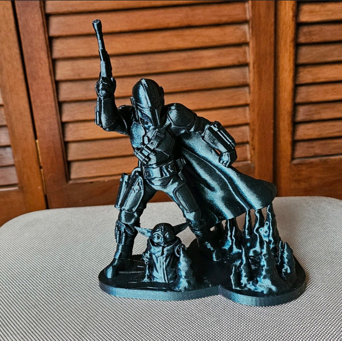 Escultura Mandalorian y Grogu Decorativa 3D-2