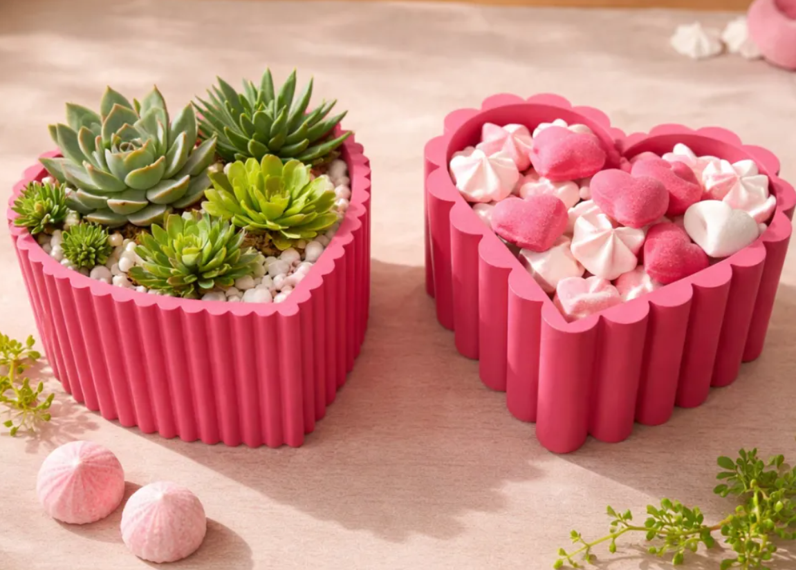 Maceteros corazones minimalistas (pack 2 un) -1