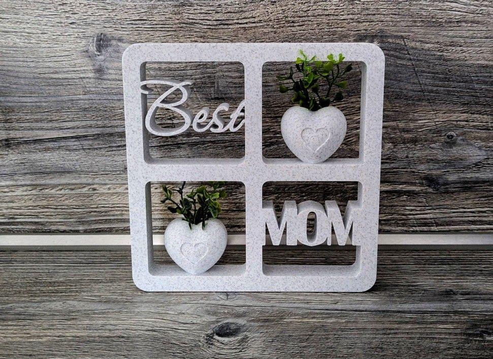 Figura Decorativa Soporte para ventana con jarrones - La mejor mamá-0